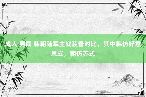 成人 男同 韩朝陆军主战装备对比，其中韩仿好意思式，朝仿苏式