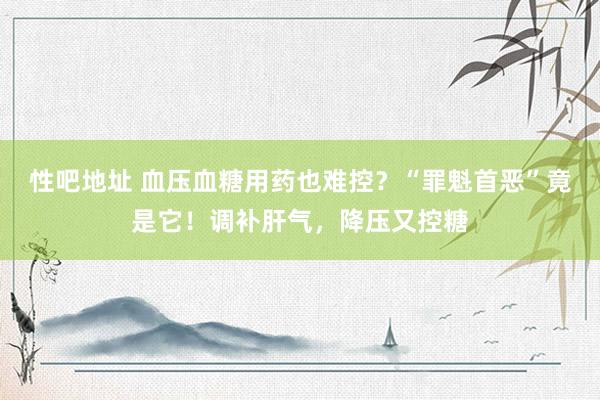 性吧地址 血压血糖用药也难控？“罪魁首恶”竟是它！调补肝气，降压又控糖