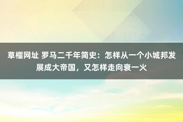 草榴网址 罗马二千年简史：怎样从一个小城邦发展成大帝国，又怎样走向衰一火