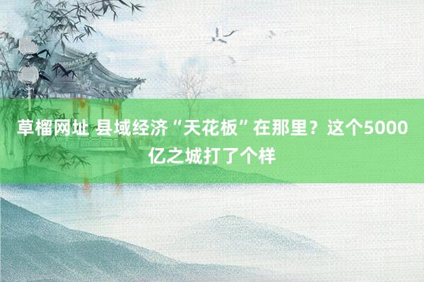 草榴网址 县域经济“天花板”在那里？这个5000亿之城打了个样