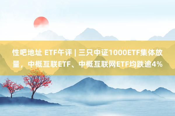 性吧地址 ETF午评 | 三只中证1000ETF集体放量，中概互联ETF、中概互联网ETF均跌逾4%