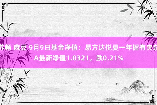 苏畅 麻豆 9月9日基金净值：易方达悦夏一年握有夹杂A最新净值1.0321，跌0.21%