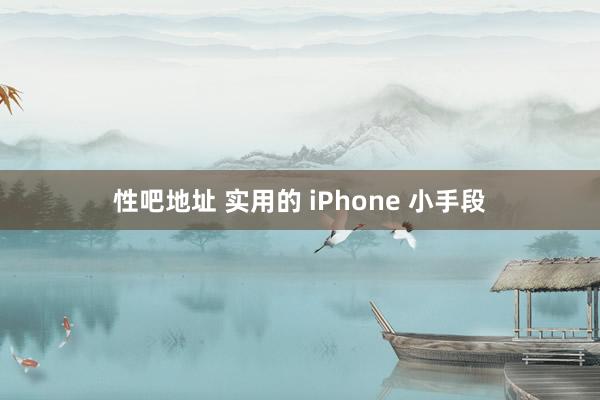 性吧地址 实用的 iPhone 小手段