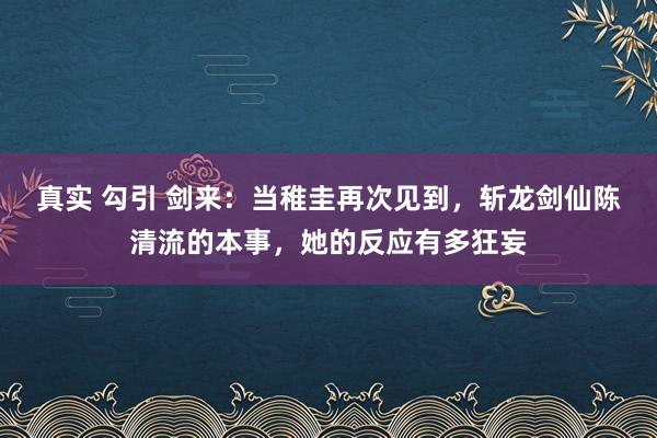 真实 勾引 剑来：当稚圭再次见到，斩龙剑仙陈清流的本事，她的反应有多狂妄