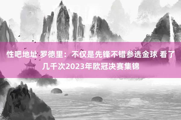 性吧地址 罗德里：不仅是先锋不错参选金球 看了几千次2023年欧冠决赛集锦