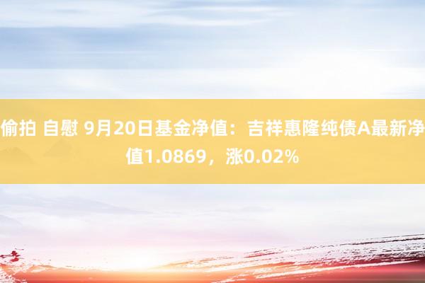 偷拍 自慰 9月20日基金净值：吉祥惠隆纯债A最新净值1.0869，涨0.02%