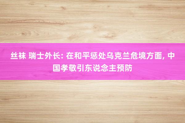 丝袜 瑞士外长: 在和平惩处乌克兰危境方面， 中国孝敬引东说念主预防