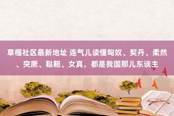 草榴社区最新地址 连气儿读懂匈奴、契丹、柔然、突厥、鞑靼、女真，都是我国那儿东谈主