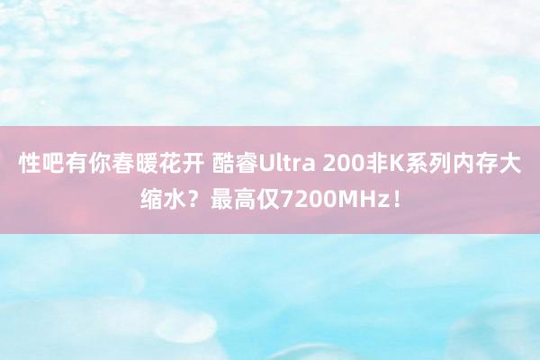 性吧有你春暖花开 酷睿Ultra 200非K系列内存大缩水？最高仅7200MHz！