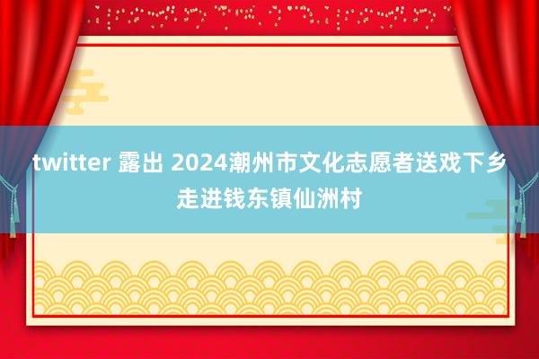 twitter 露出 2024潮州市文化志愿者送戏下乡走进钱东镇仙洲村