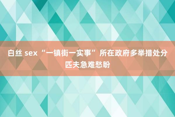 白丝 sex “一镇街一实事” 所在政府多举措处分匹夫急难愁盼