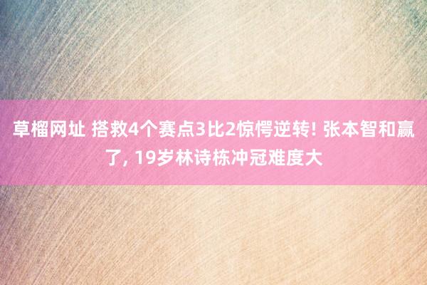 草榴网址 搭救4个赛点3比2惊愕逆转! 张本智和赢了， 19岁林诗栋冲冠难度大