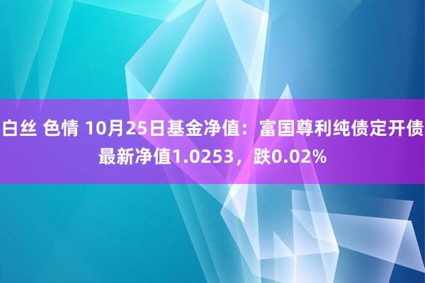 白丝 色情 10月25日基金净值：富国尊利纯债定开债最新净值1.0253，跌0.02%