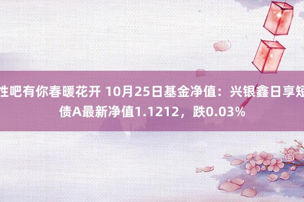 性吧有你春暖花开 10月25日基金净值：兴银鑫日享短债A最新净值1.1212，跌0.03%