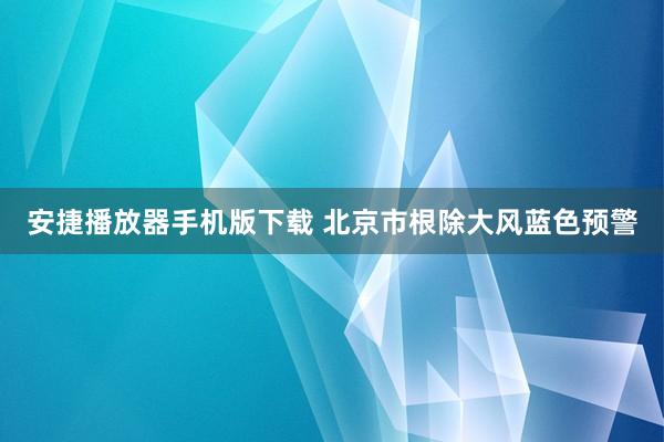 安捷播放器手机版下载 北京市根除大风蓝色预警