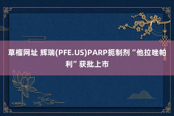 草榴网址 辉瑞(PFE.US)PARP扼制剂“他拉唑帕利”获批上市