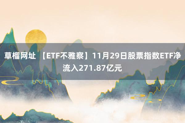 草榴网址 【ETF不雅察】11月29日股票指数ETF净流入271.87亿元