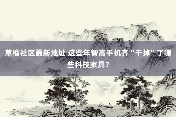 草榴社区最新地址 这些年智高手机齐“干掉”了哪些科技家具？