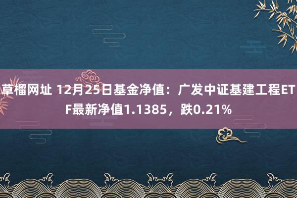 草榴网址 12月25日基金净值：广发中证基建工程ETF最新净值1.1385，跌0.21%