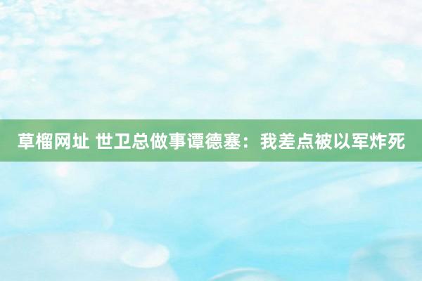 草榴网址 世卫总做事谭德塞：我差点被以军炸死