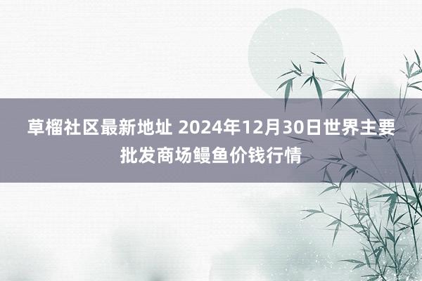 草榴社区最新地址 2024年12月30日世界主要批发商场鳗鱼价钱行情